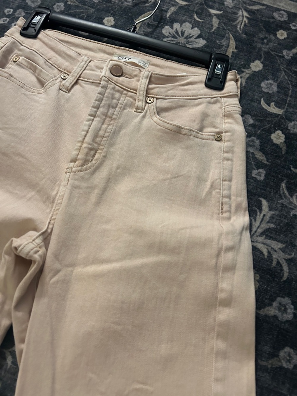 Oat New York Pale Pink/Orange Beige Wide-Leg Jeans - Picture 3 of 5